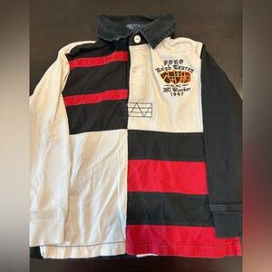 Vintage Polo Ralph Lauren Rugby Long Sleeve Red Black White